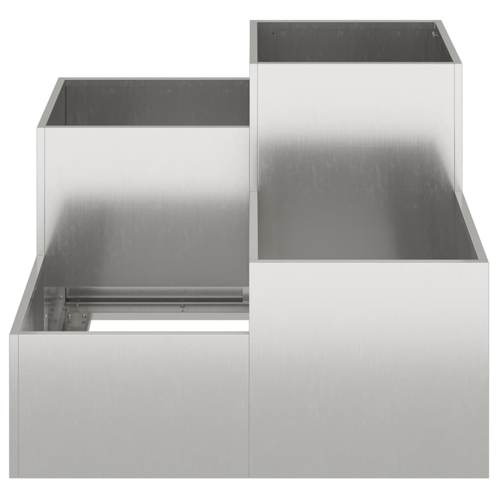 Garden Planter Silver 80 x 80 x 60 cm Stainless steel