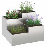 Garden Planter Silver 80 x 80 x 60 cm Stainless steel