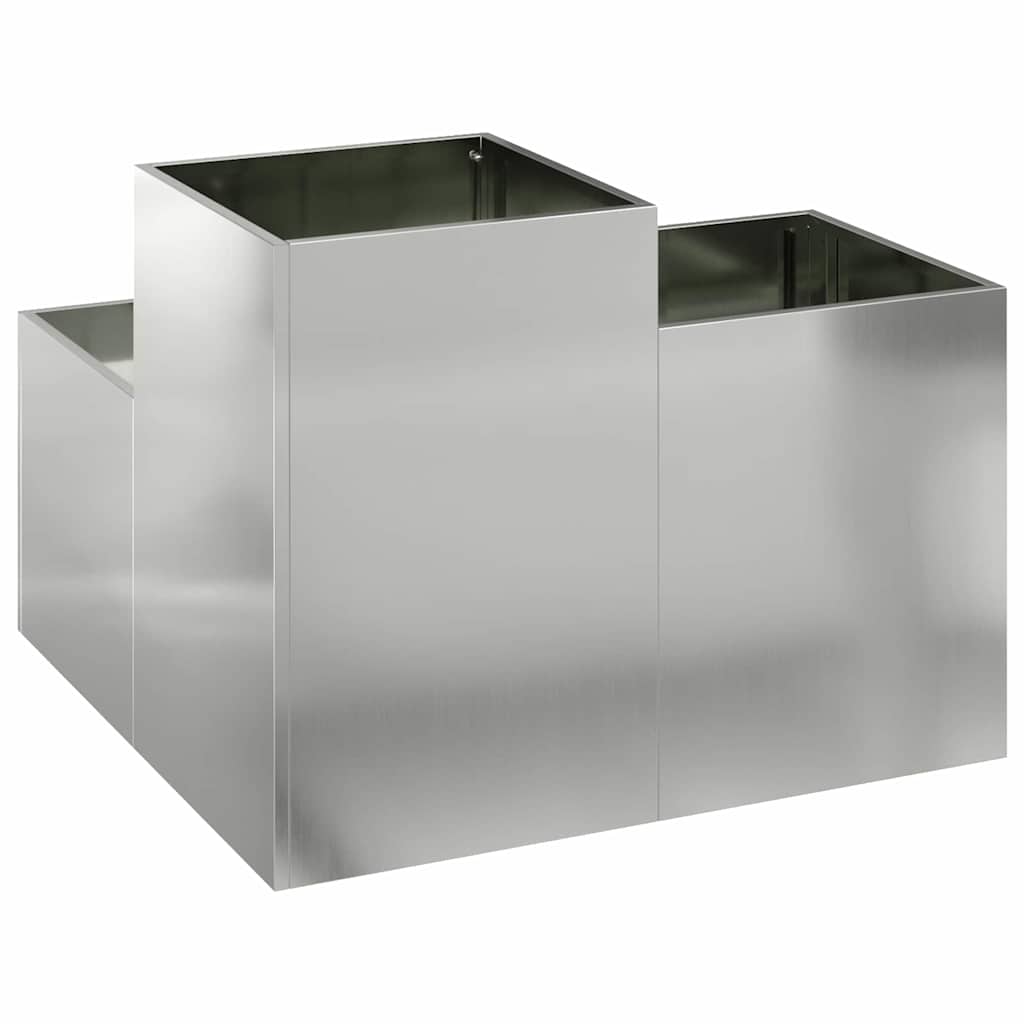 Garden Planter Silver 80 x 80 x 60 cm Galvanised steel