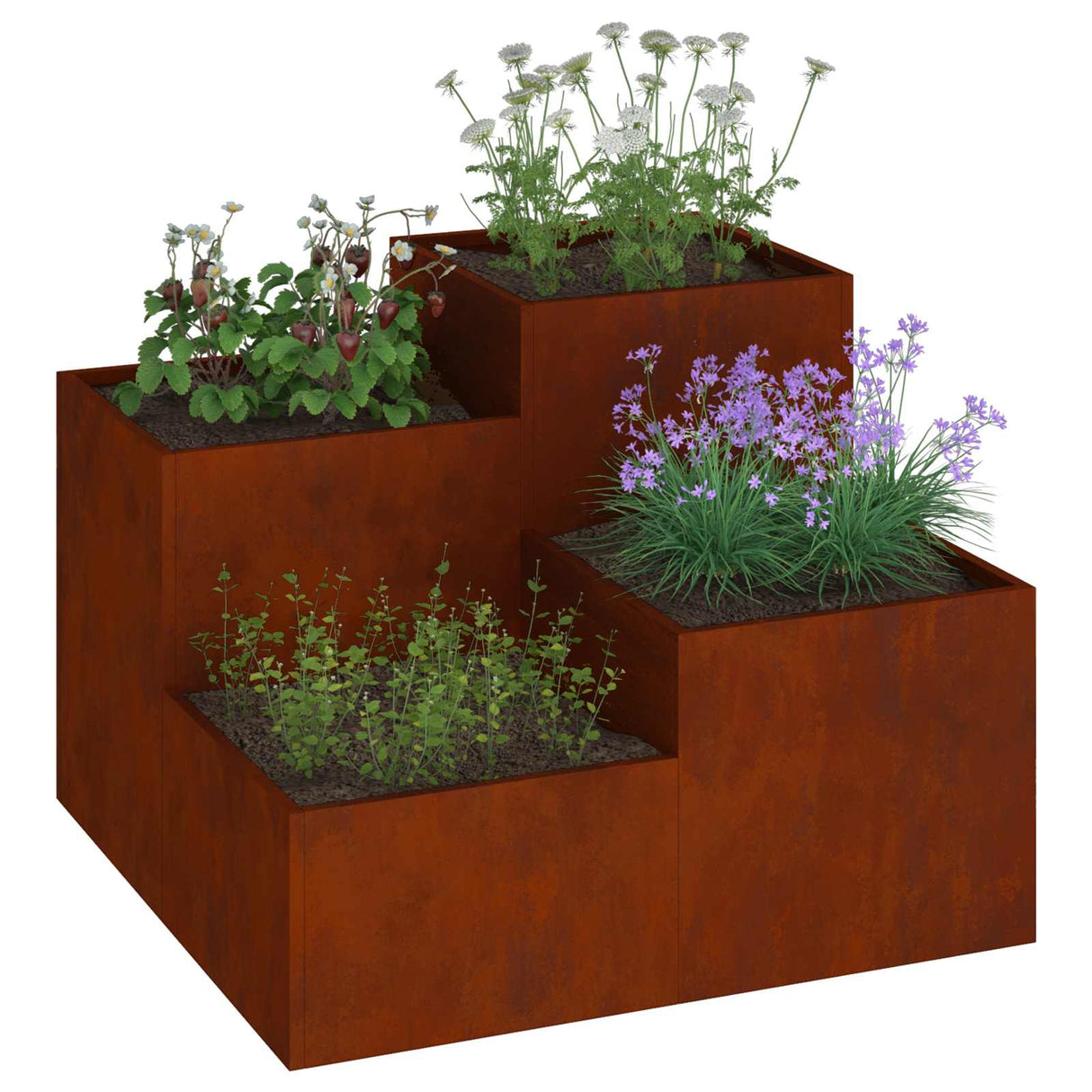 Garden Planter Rusty 80 x 80 x 60 cm Weathering Steel