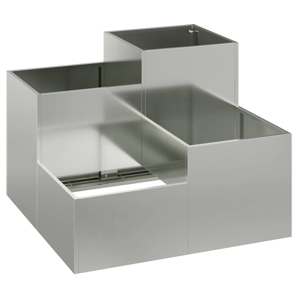 Garden Planter Silver 100 x 100 x 60 cm Galvanised steel