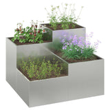 Garden Planter Silver 100 x 100 x 60 cm Galvanised steel