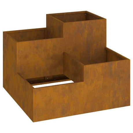 Garden Planter Rusty 100 x 100 x 60 cm Weathering steel