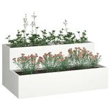 Garden Planter White 100 x 60 x 45 cm Steel