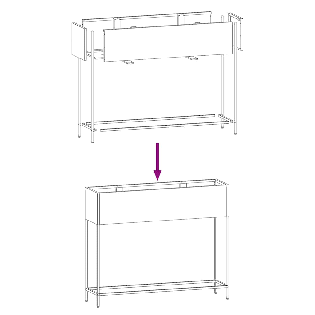 Raised Garden Planter Black 100 x 26 x 82 cm Steel