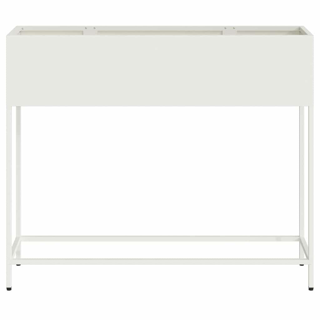 Raised Garden Planter White 100 x 26 x 82 cm Steel