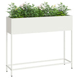 Raised Garden Planter White 100 x 26 x 82 cm Steel
