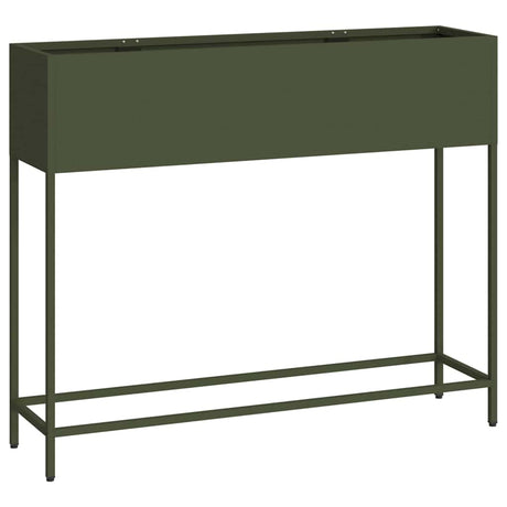 Raised Garden Planter Olive green 100 x 26 x 82 cm Steel