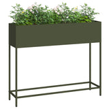 Raised Garden Planter Olive green 100 x 26 x 82 cm Steel