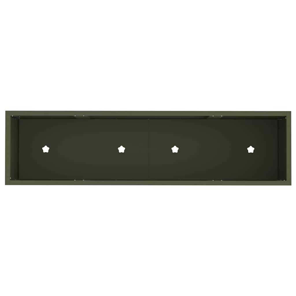 Raised Garden Planter Olive green 100 x 26 x 82 cm Steel