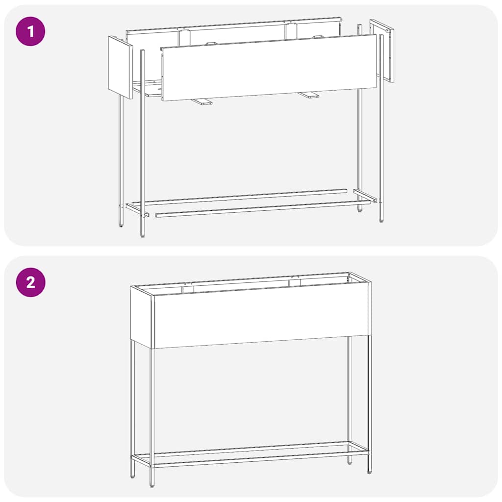 Raised Garden Planter Silver 100 x 26 x 82 cm Galvanised Steel