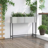 Raised Garden Planter Silver 100 x 26 x 82 cm Galvanised Steel