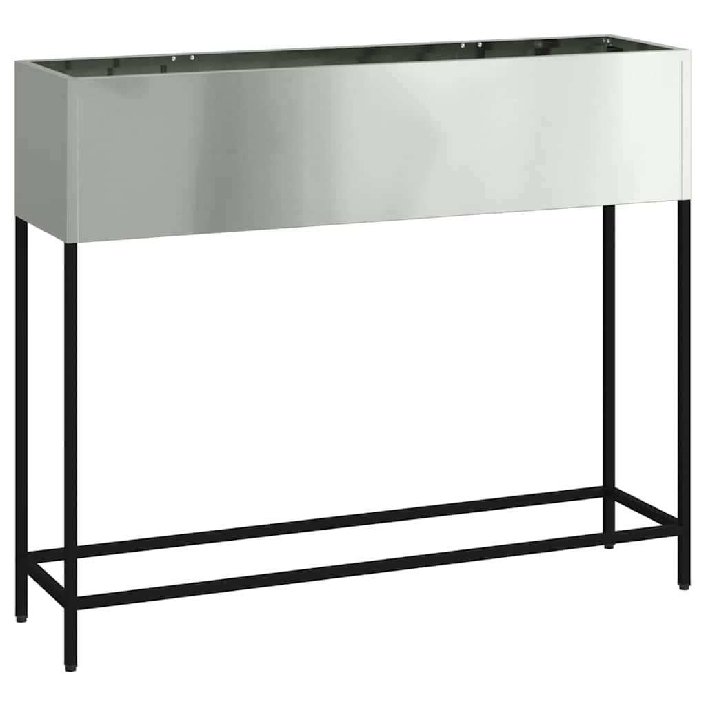 Raised Garden Planter Silver 100 x 26 x 82 cm Galvanised Steel