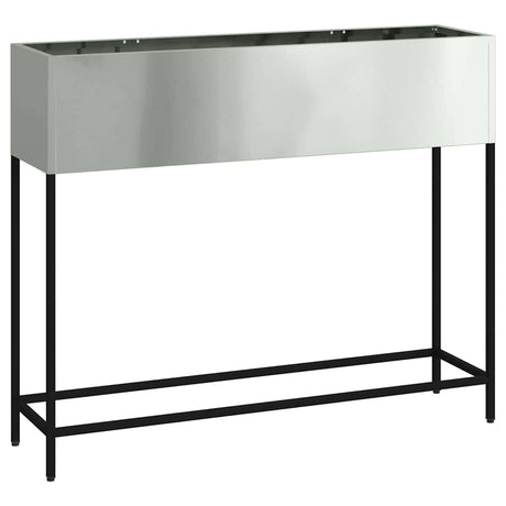 Raised Garden Planter Silver 100 x 26 x 82 cm Galvanised Steel