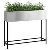 Raised Garden Planter Silver 100 x 26 x 82 cm Galvanised Steel