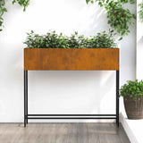Raised Garden Planter Rusty 100 x 26 x 82 cm Steel