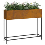 Raised Garden Planter Rusty 100 x 26 x 82 cm Steel