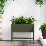 Raised Garden Planter Olive green 60 x 26 x 45 cm Steel