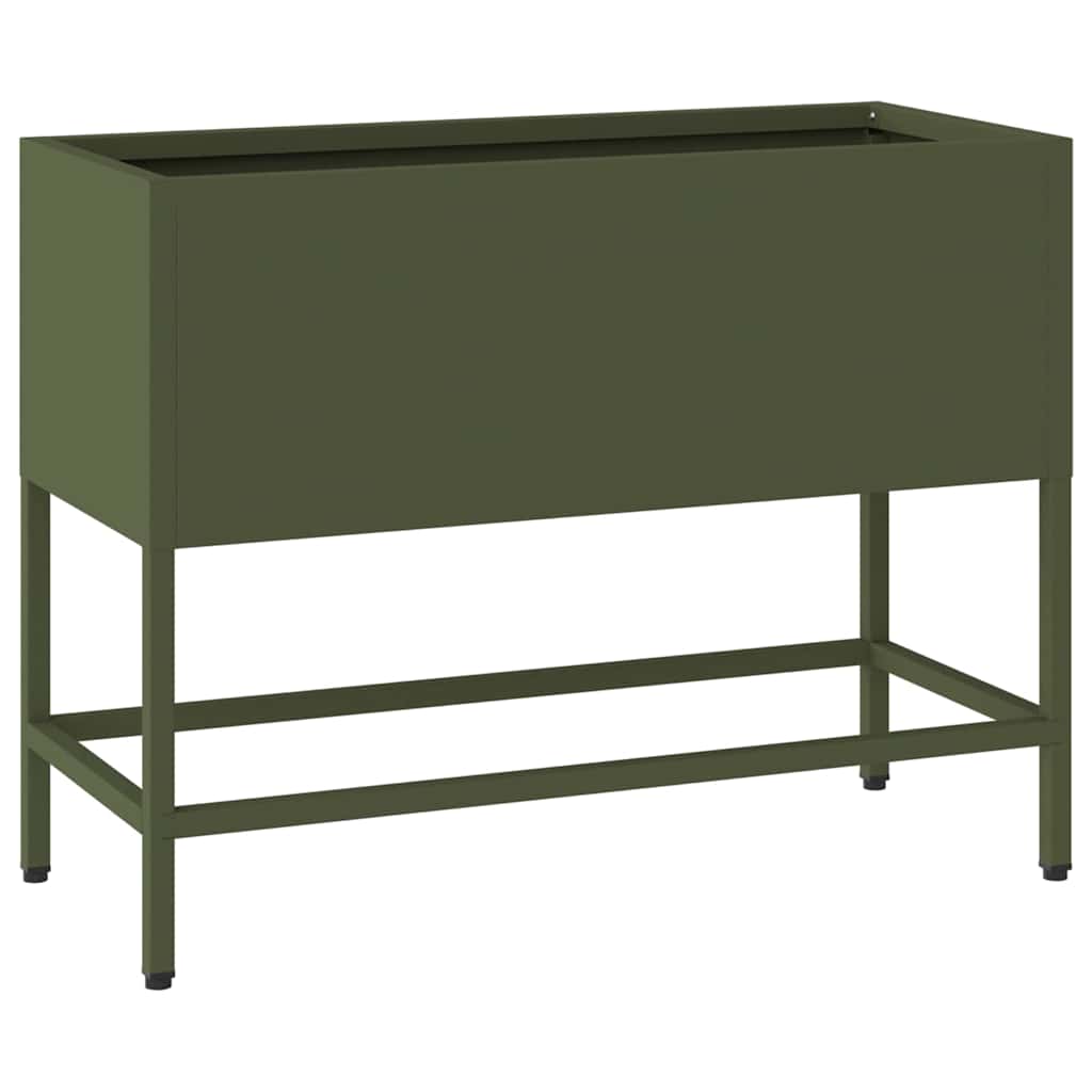 Raised Garden Planter Olive green 60 x 26 x 45 cm Steel