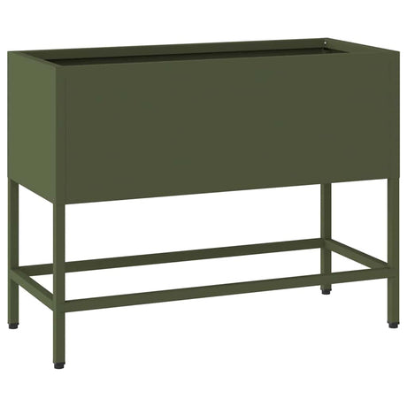 Raised Garden Planter Olive green 60 x 26 x 45 cm Steel