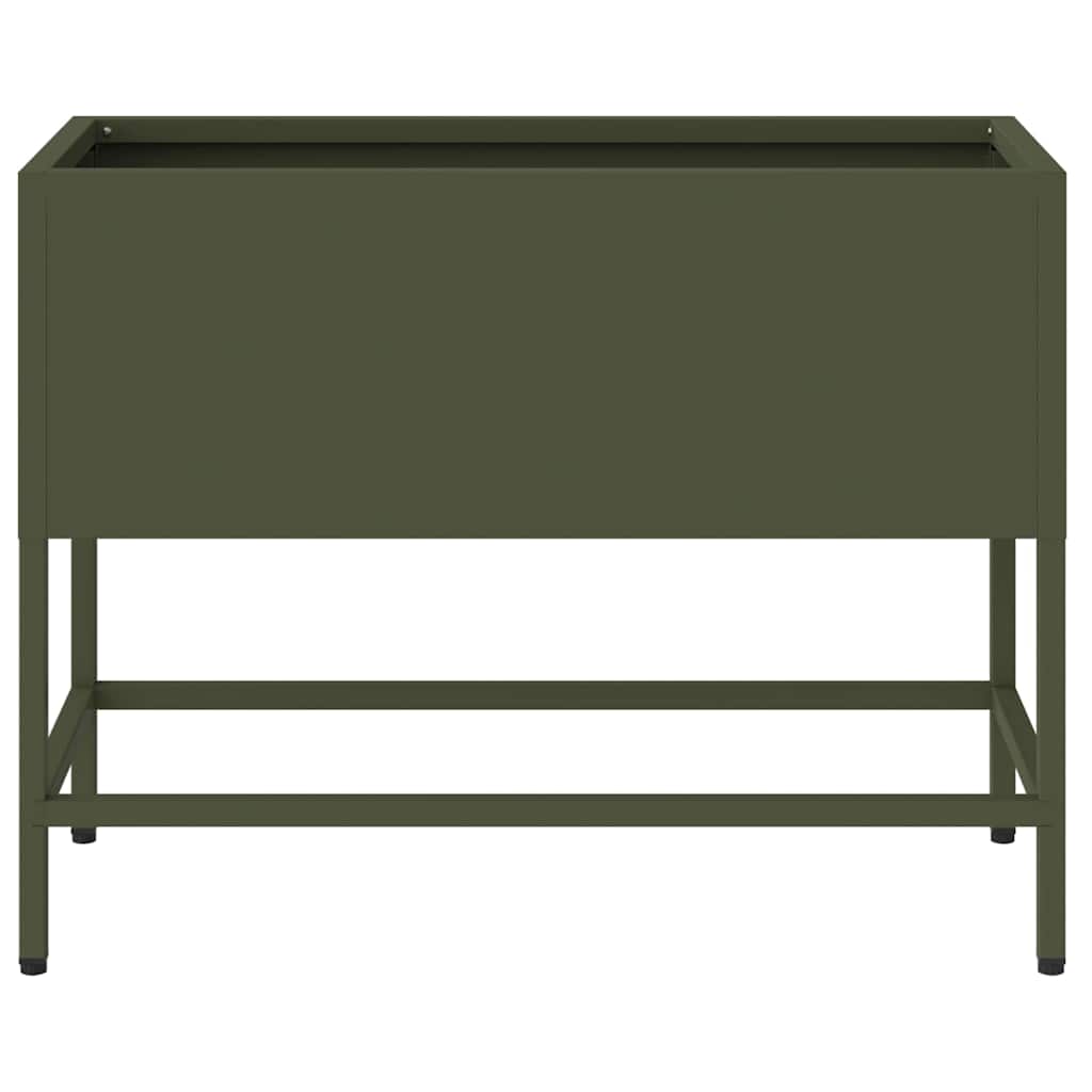 Raised Garden Planter Olive green 60 x 26 x 45 cm Steel