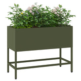 Raised Garden Planter Olive green 60 x 26 x 45 cm Steel
