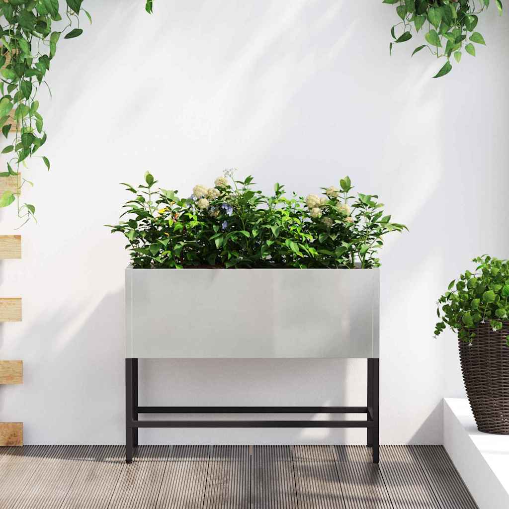 Raised Garden Planter Silver 60 x 26 x 45 cm Stainless steel