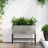 Raised Garden Planter Silver 60 x 26 x 45 cm Galvanised Steel