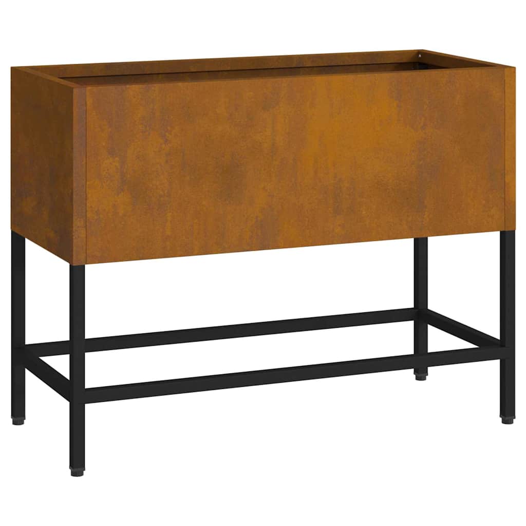 Raised Garden Planter Rusty 60 x 26 x 45 cm Weathering Steel