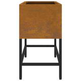 Raised Garden Planter Rusty 60 x 26 x 45 cm Weathering Steel