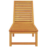 Sun Lounger Reclining Brown 53 x 202 x 89cm Solid Acacia wood