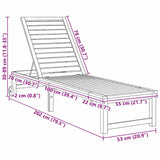 Sun Lounger Reclining Brown 53 x 202 x 89cm Solid Acacia wood