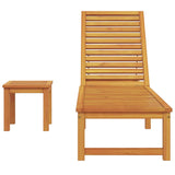 Sun Lounger Reclining Brown 53 x 202 x 89cm Solid Acacia wood