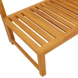 Sun Lounger Reclining Brown 200 x 57 x 75cm Solid Acacia wood