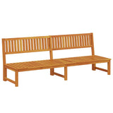 Sun Lounger Reclining Brown 200 x 57 x 75cm Solid Acacia wood