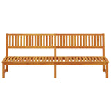 Sun Lounger Reclining Brown 200 x 57 x 75cm Solid Acacia wood