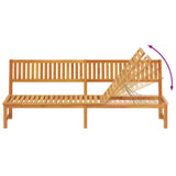 Sun Lounger Reclining Brown 200 x 57 x 75cm Solid Acacia wood