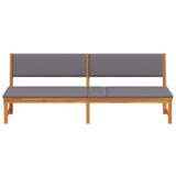 Sun Lounger Reclining Brown 200 x 57 x 75cm Solid Acacia wood