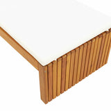 Sun Lounger Reclining Brown 200 x 55 x 94cm Solid Acacia wood