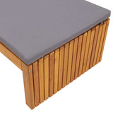 Sun Lounger Reclining Brown 200 x 55 x 94cm Solid Acacia wood