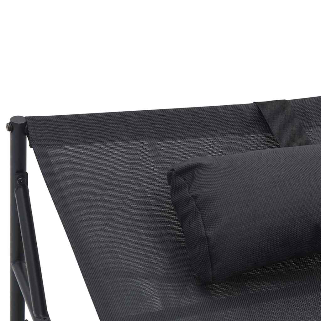 Sunbed Anthracite 200 x 74 x 73 cm Textilene, Steel