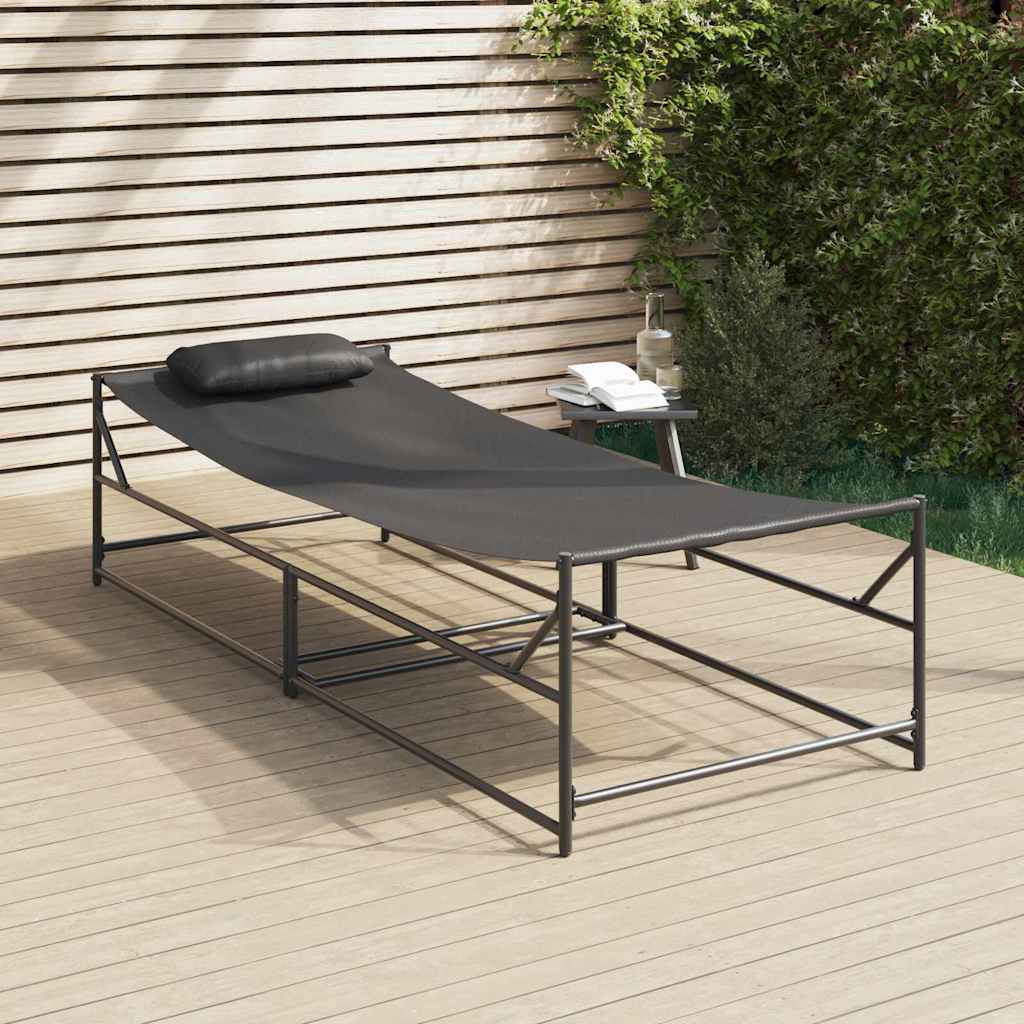 Sunbed Anthracite 200 x 74 x 73 cm Textilene, Steel