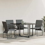 Garden Chairs 4 pcs Black and anthracite 50.5 x 59 x 81.5 cm