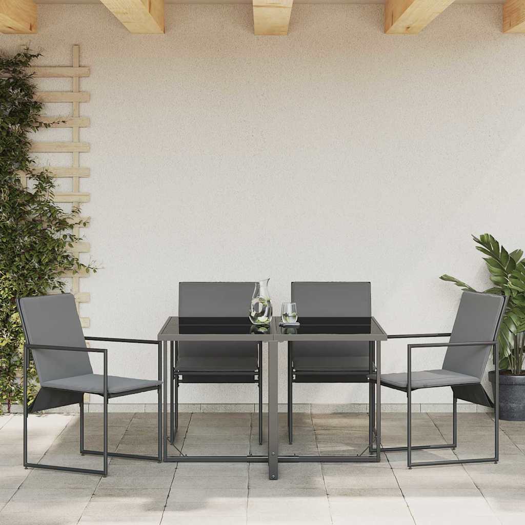 Garden Chairs 4 pcs Black and anthracite 50.5 x 59 x 81.5 cm