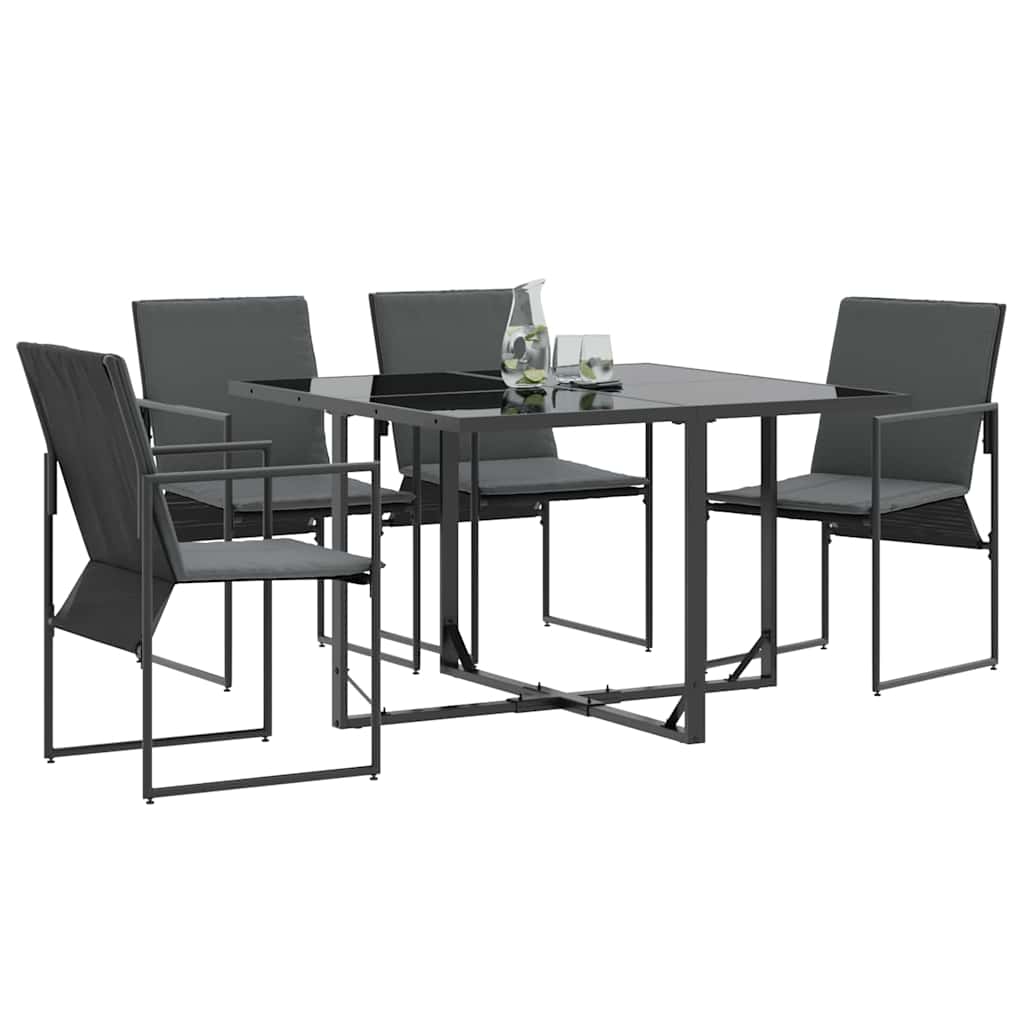 Garden Chairs 4 pcs Black and anthracite 50.5 x 59 x 81.5 cm