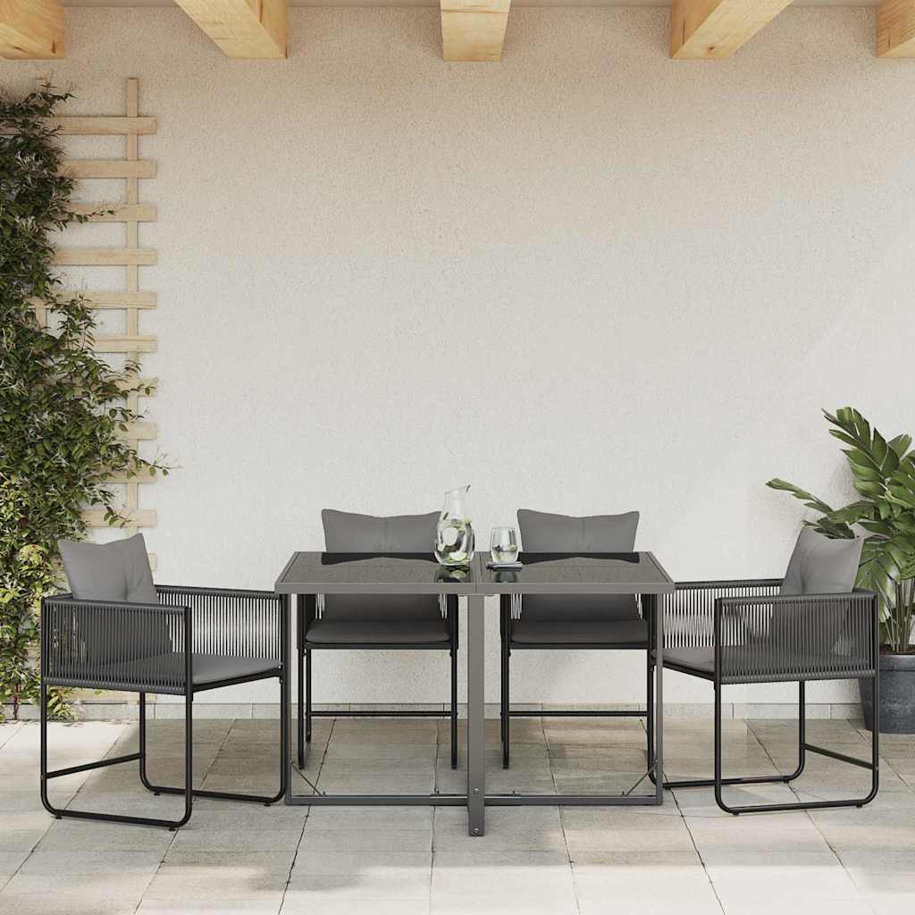 Garden Chairs 4 pcs Black and anthracite 50.5 x 53.5 x 63.5 cm