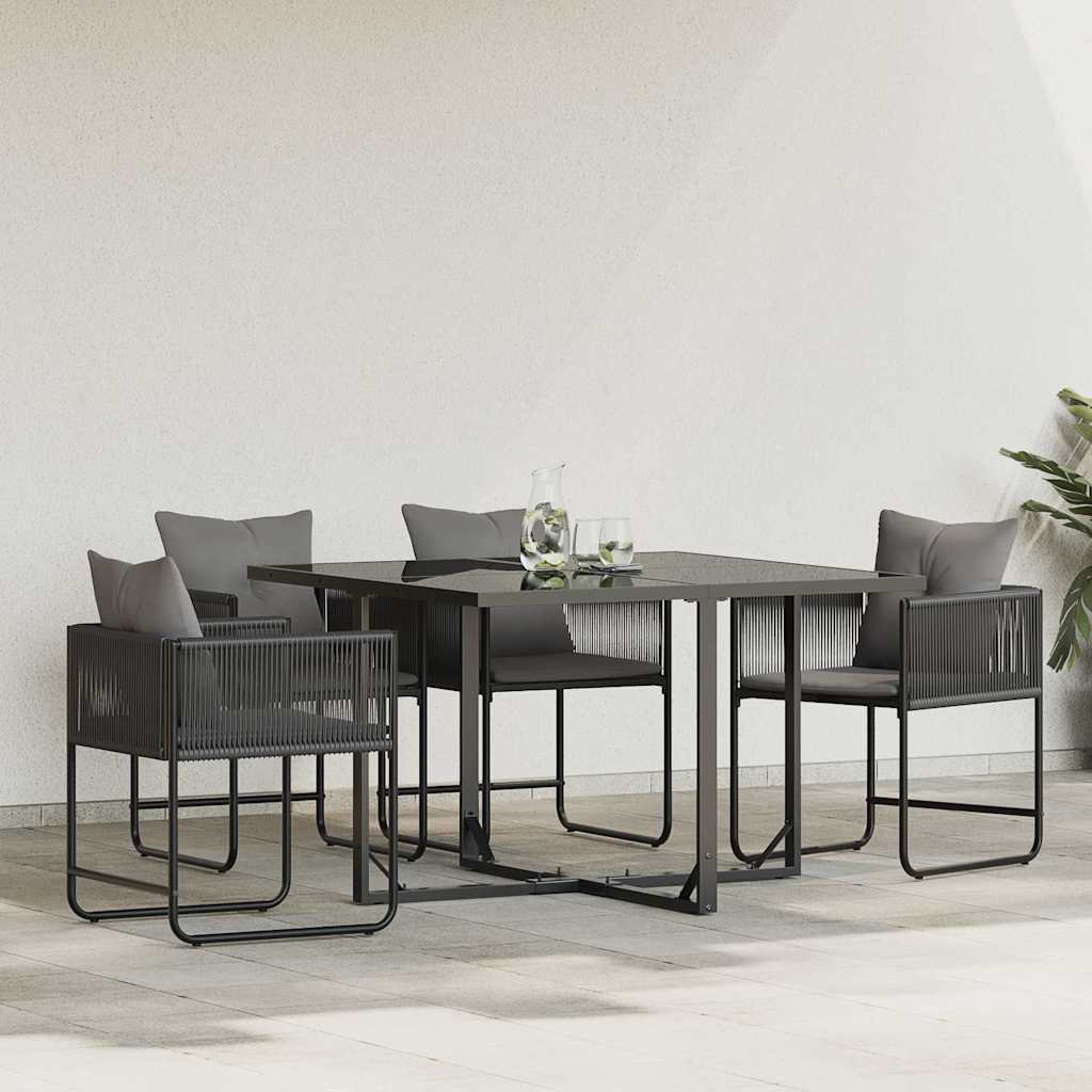Garden Chairs 4 pcs Black and anthracite 50.5 x 53.5 x 63.5 cm