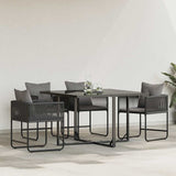 Garden Chairs 4 pcs Black and anthracite 50.5 x 53.5 x 63.5 cm