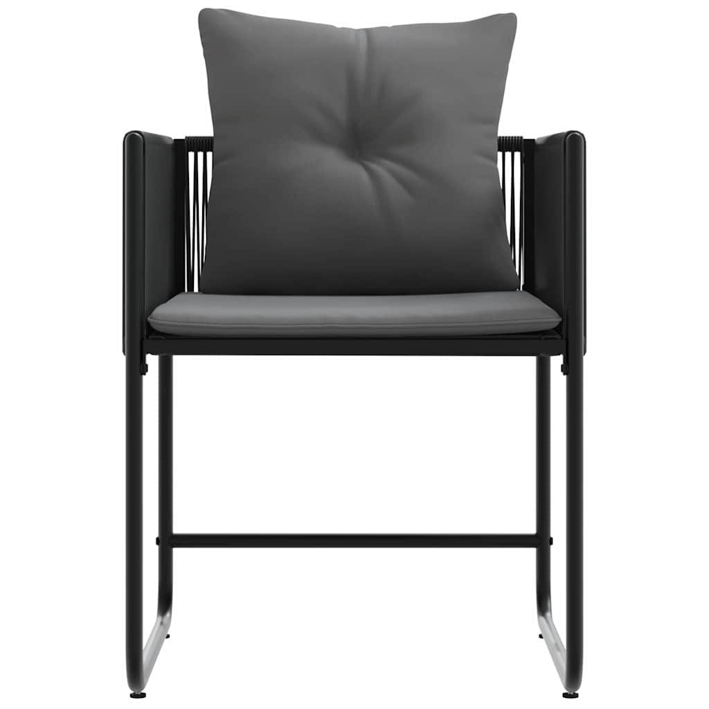 Garden Chairs 4 pcs Black and anthracite 50.5 x 53.5 x 63.5 cm
