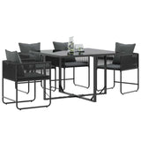 Garden Chairs 4 pcs Black and anthracite 50.5 x 53.5 x 63.5 cm